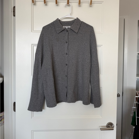 Reformation Cashmere Gray Knit Fatimo Cardigan - Picture 2 of 6
